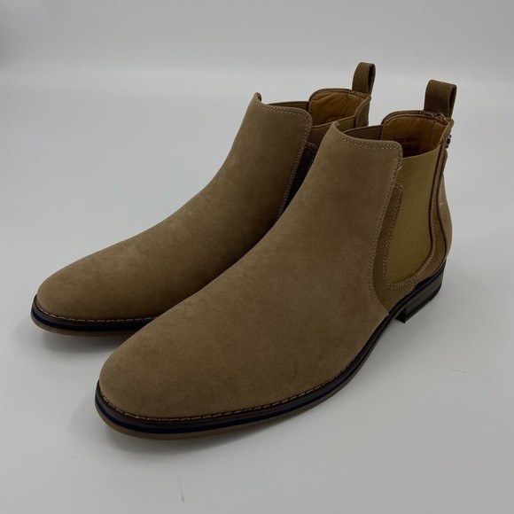 Robert Wayne Chelsea Boots Men 8.5 Camel Tan Leather Slip On Shoes* main image 9